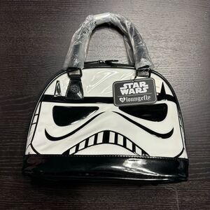 Loungefly Star Wars Stormtrooper Mini Dome Hand Purse White Patent Leather NWT
